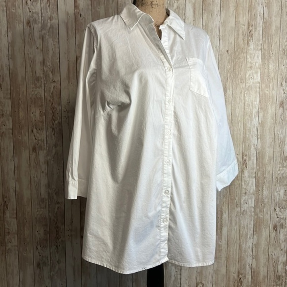 Autograph 3/4 Sleeved White Collared Shirt